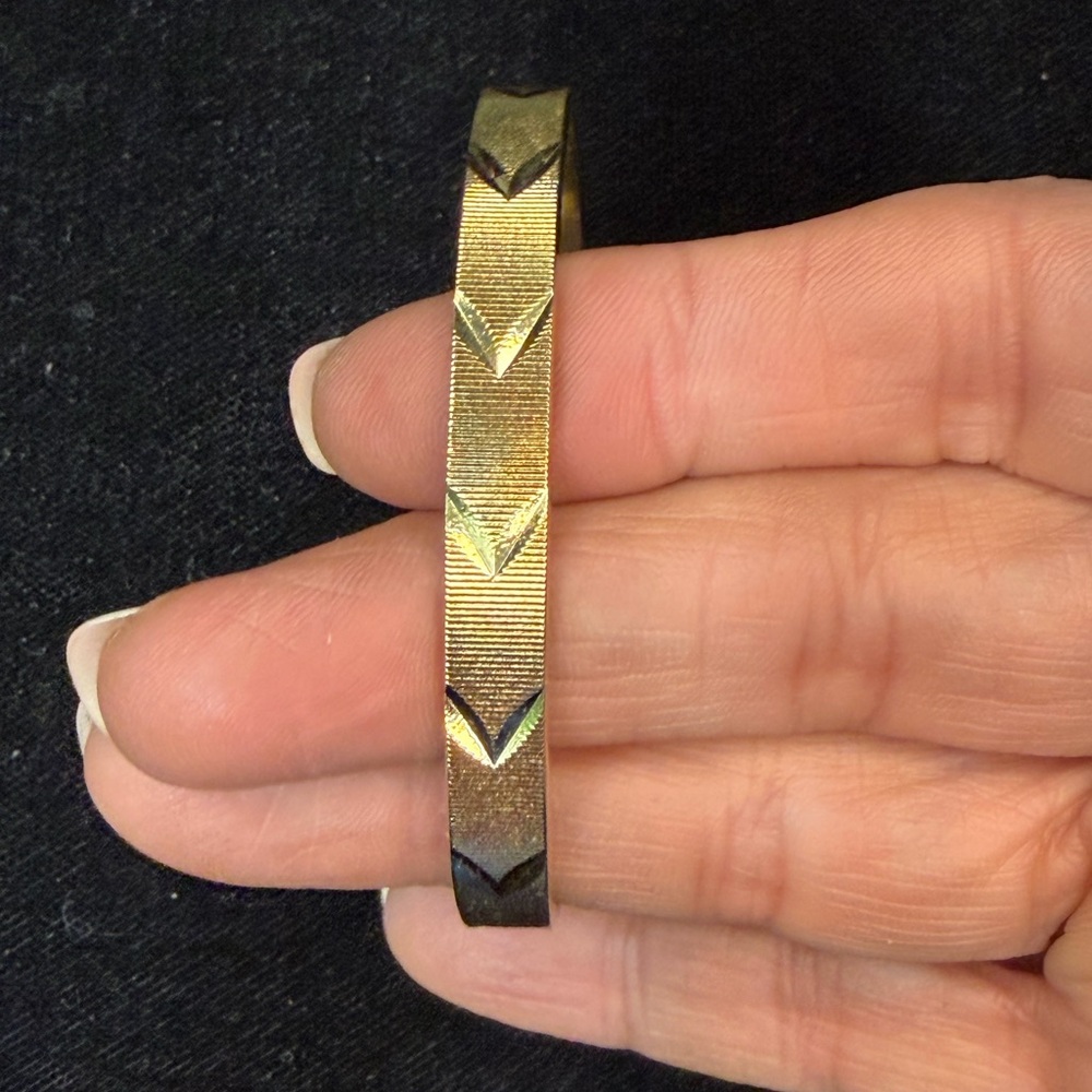 Gold  Chevron Bangle Bracelet